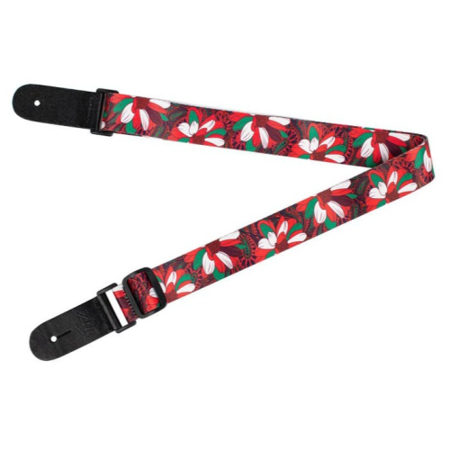 UKULELE STRAP RED FLORAL